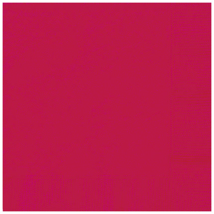 Røde servietter 33 cm 50 stk