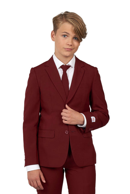 Bordeauxrødt jakkesæt, dreng, teenager <tc>OppoSuits</tc>