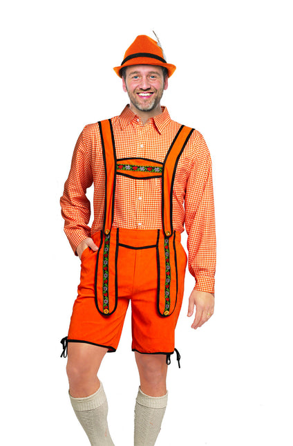 Orange Lederhosen Johann Short til mænd