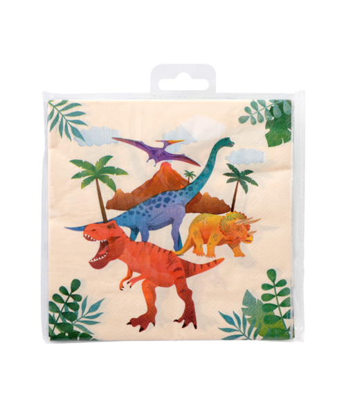 Dino-servietter 16 cm 16 stk
