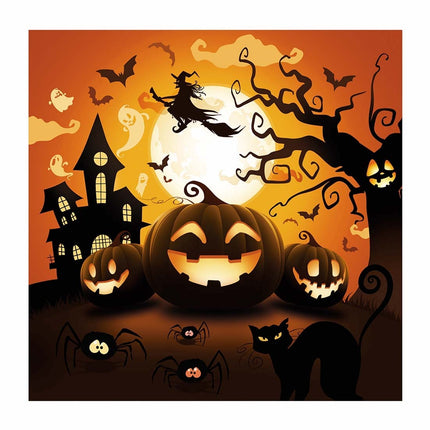 Halloween-servietter græskar 33 cm 12 stk