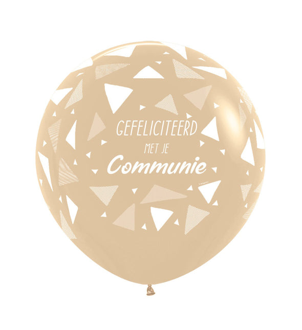 Balloner Tillykke med kommunionen Triangler Hvid Sand 61cm 3stk