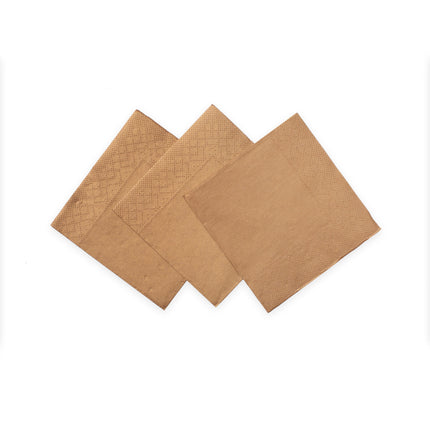 Rosaguld servietter 3 lag 24 cm 20 stk