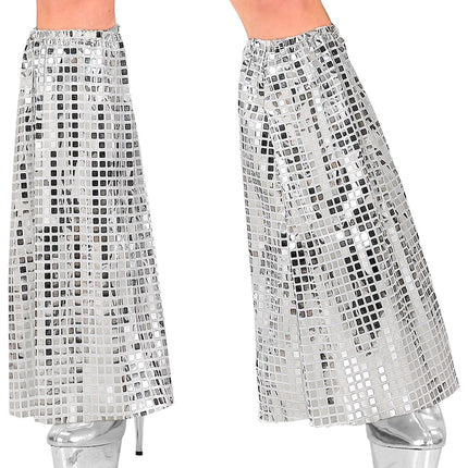 Sølvfarvede benvarmere med pailletter