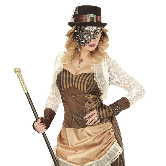Steampunk-maske sølv