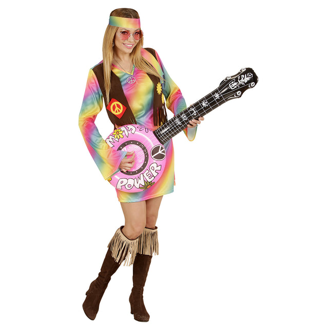 Hippie 60S Fake Banjo Pink Oppustelig 1m