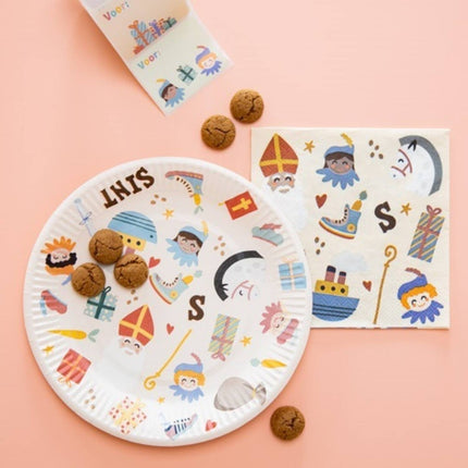 Sinterklaas-tallerkener Sint En Piet 18cm 8stk