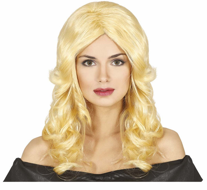 Blond paryk med strøg