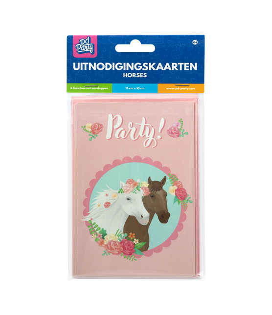 Hesteinvitationer 6 stk