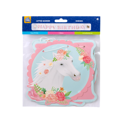 Happy Birthday Bogstavguirlande Heste 2,5 m