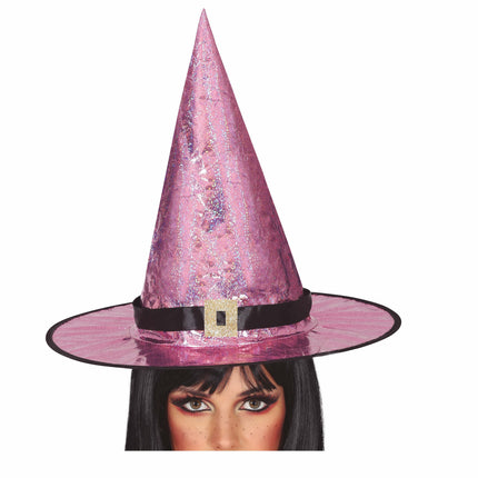 Heks med lyserød hat