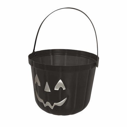 Sort Halloween-slikspand græskar 20 cm