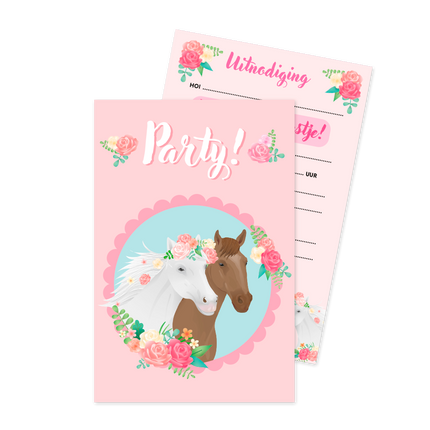 Hesteinvitationer 6 stk