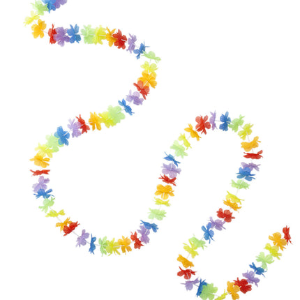 Farvet Hawaii-krans 3m