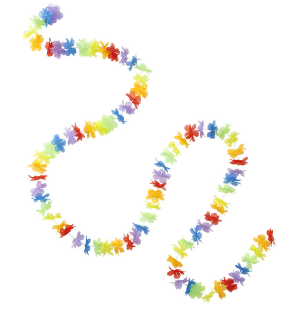 Farvet Hawaii-krans 3m