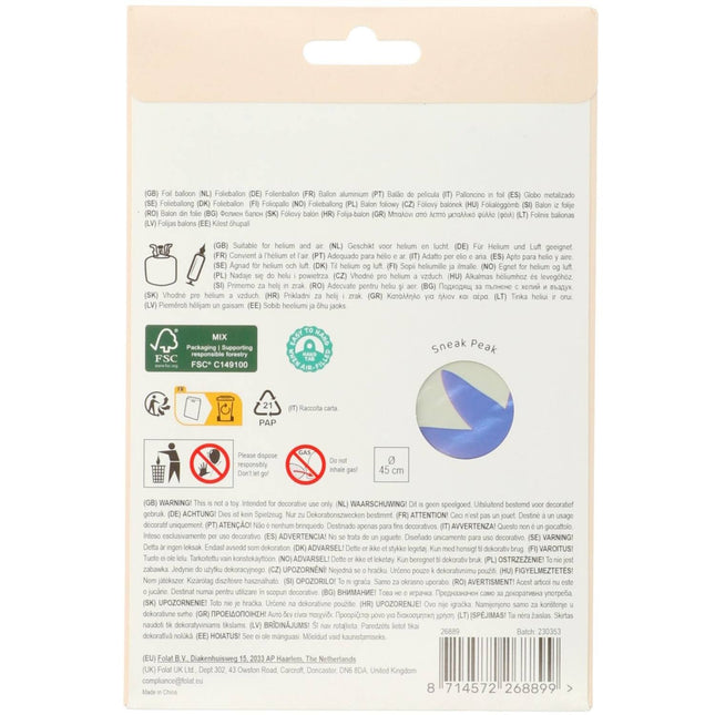 60 års heliumballon tom 45 cm