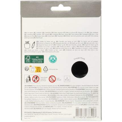 Happy Birthday Helium Balloon Sort Hvid Tom 45cm