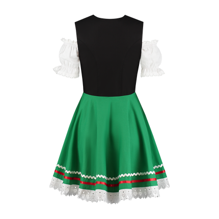 Oktoberfest Dirndl Kjole Oktoberfest Sort Grøn Damer 2 Dele