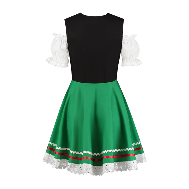 Oktoberfest Dirndl Kjole Oktoberfest Sort Grøn Damer 2 Dele