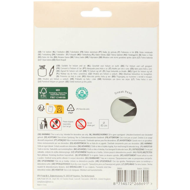 Happy Birthday Helium Balloon Coloured Empty 45cm