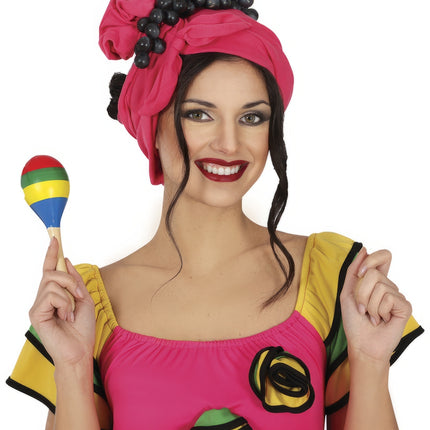 Sambabold i farvet træ 20 cm