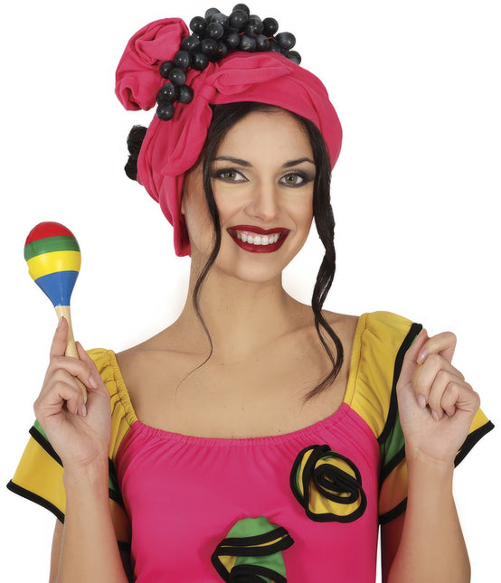 Sambabold i farvet træ 20 cm