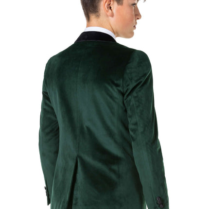 Mørkegrøn blazer i fløjl, dreng, teenager <tc>OppoSuits</tc>
