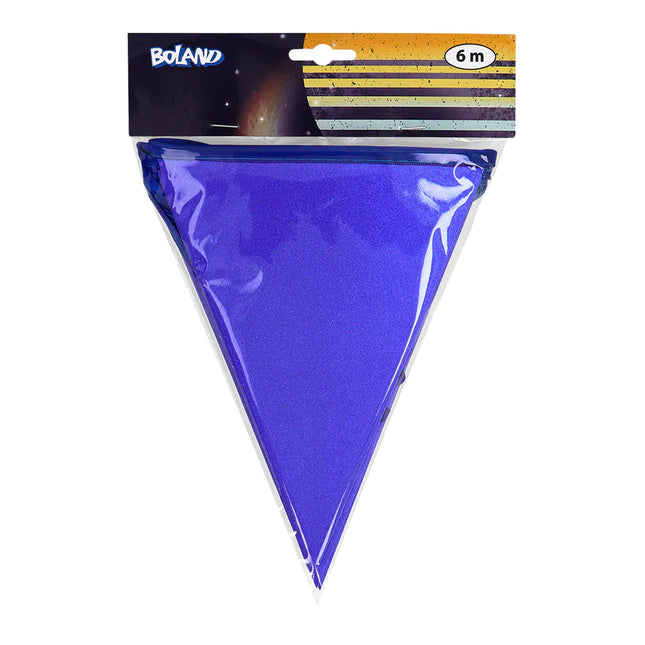 Blå guirlande med glitter 6 m