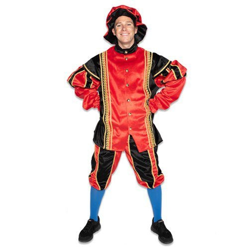 Pietenpak Fluweel Luxe Rød/Sort