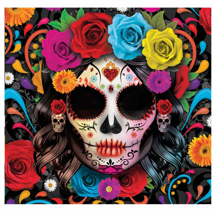 Halloween-servietter med kranium 33 cm