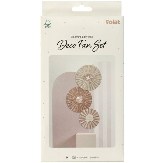 Fødselspapirvifter Babygirl 3 stk