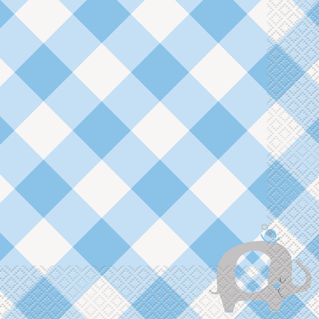 Hvide blå servietter 16 stk