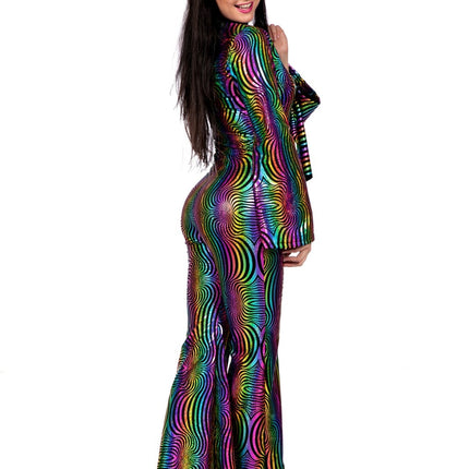 Disco Suit Coloured Ladies Holographic
