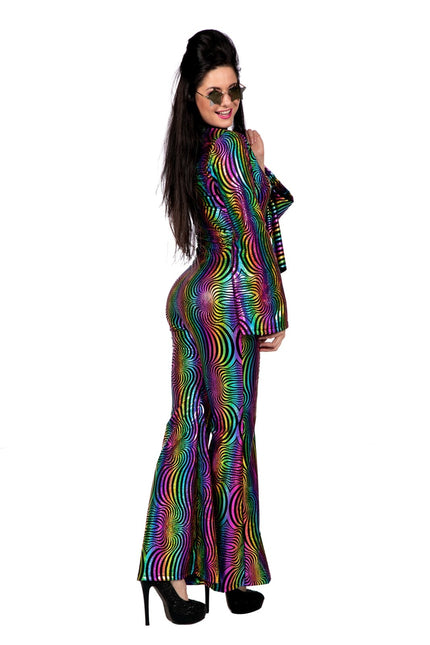 Disco Suit Coloured Ladies Holographic