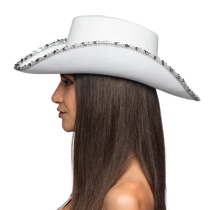 Bryllup Cowboyhat Brud Glitter