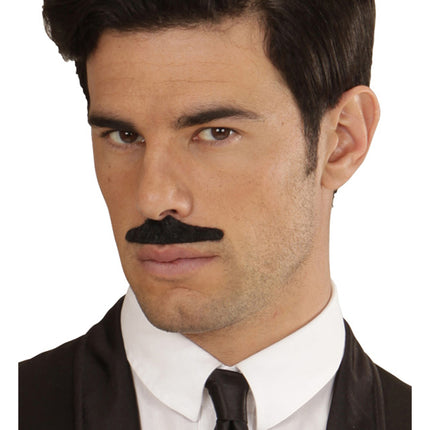 Sort falsk overskæg 12 stk