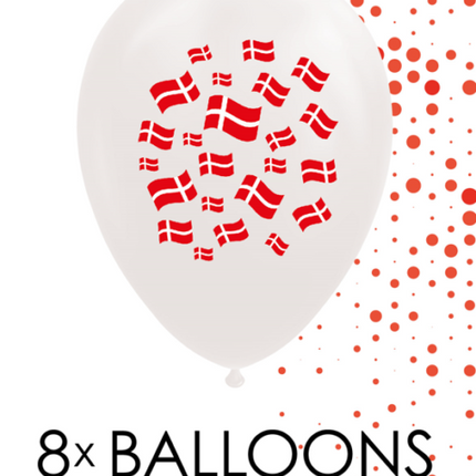 Danmark Balloner 30cm 8stk