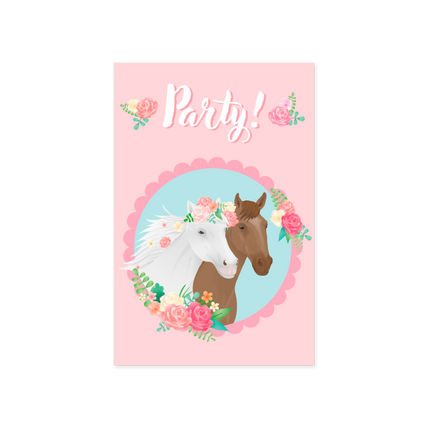 Hesteinvitationer 6 stk