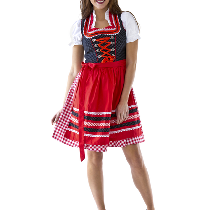 Rød hvid dirndl-kjole Oktoberfest damer ternet