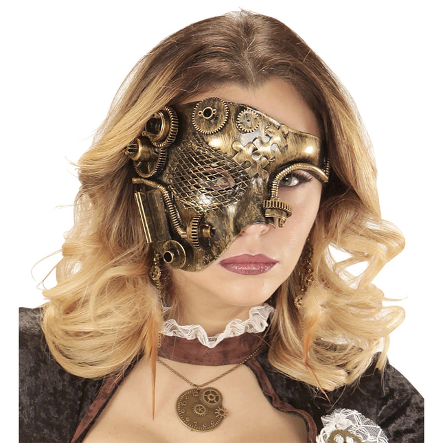 Steampunk-maske i kobber
