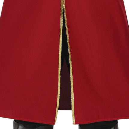 Piratkostume Bordeaux rød mænd lang