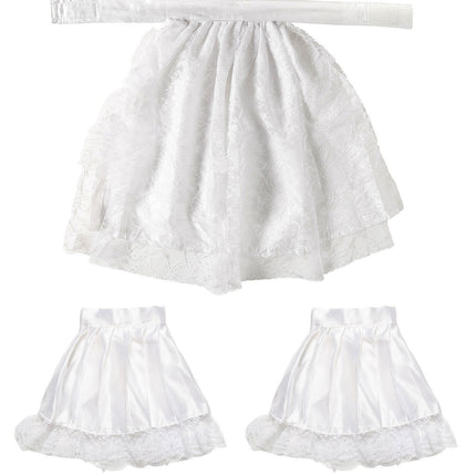 Jabot med ærmer og blonder