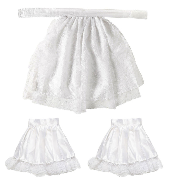 Jabot med ærmer og blonder