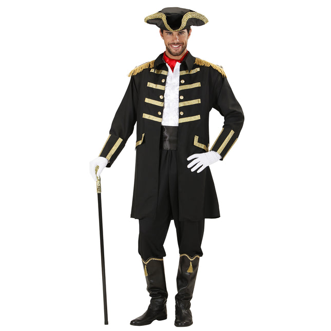 Piratkostume sorte mænd 2 dele