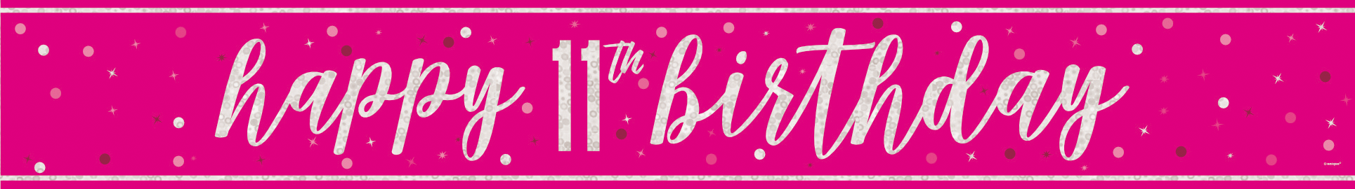 Happy Birthday Banner Pink 11 år 2,74 m