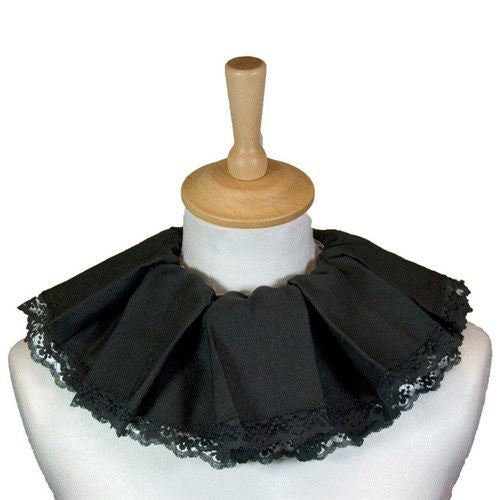 Pete's Collar Plisseret med blonder Sort