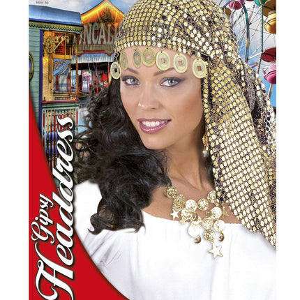 Guld pandebånd med pailletter