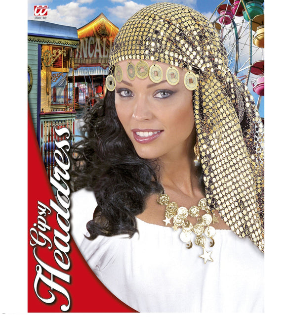 Guld pandebånd med pailletter