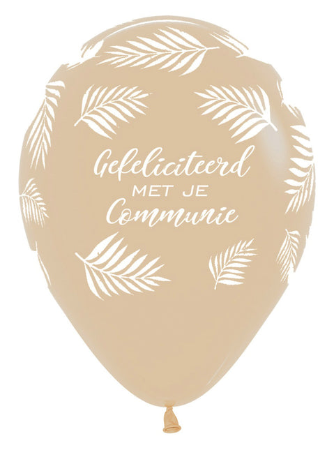 Balloner Tillykke med kommunionen Palmer Hvid Sand 30cm 25stk