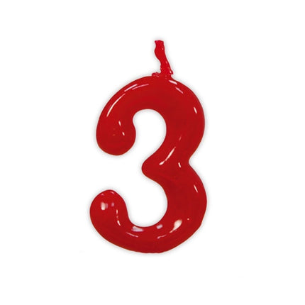 Rødt stearinlys 3 år 5,5 cm